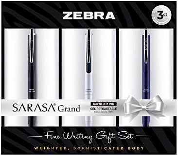 Zebra Pen Sarasa Grand Retractable Gel Pen Gift, White/Black/Navy Barrel, Mediun Point, 0.7mm, Bl... | Amazon (US)