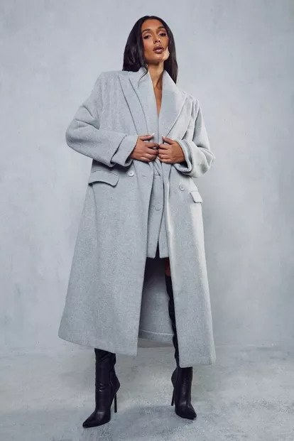 Oversized Wool Look Maxi Coat | Boohoo.com (UK & IE)