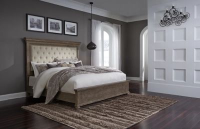 Johnelle King Panel Bed with Upholstered Headboard | Ashley Homestore