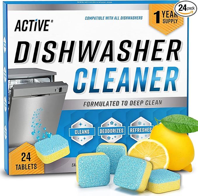 Dishwasher Cleaner And Deodorizer Tablets - 24 Pack Deep Cleaning Descaler Pods Formulated To Cle... | Amazon (US)
