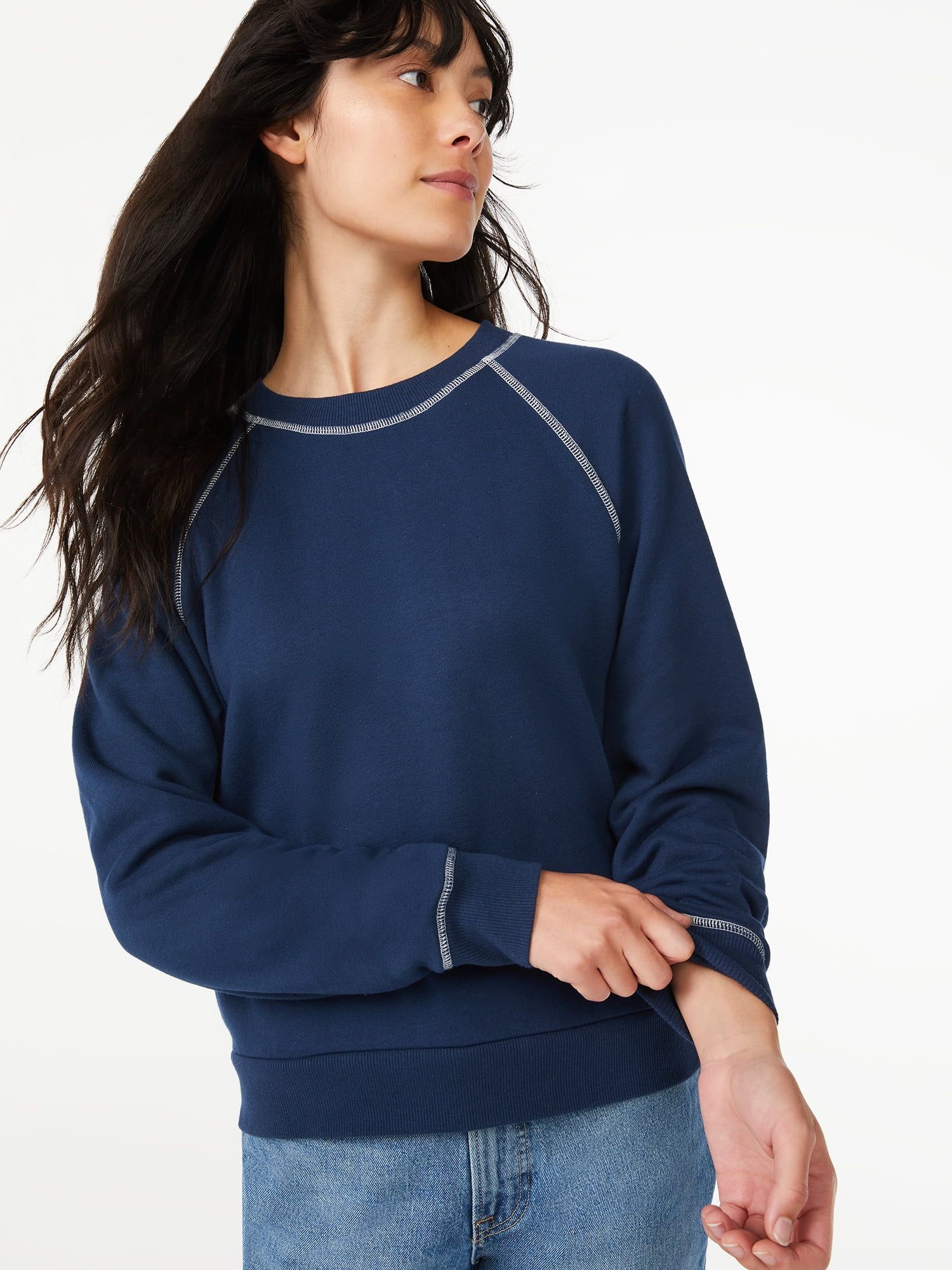 Free Assembly Women's Classic Raglan Sweatshirt - Walmart.com | Walmart (US)