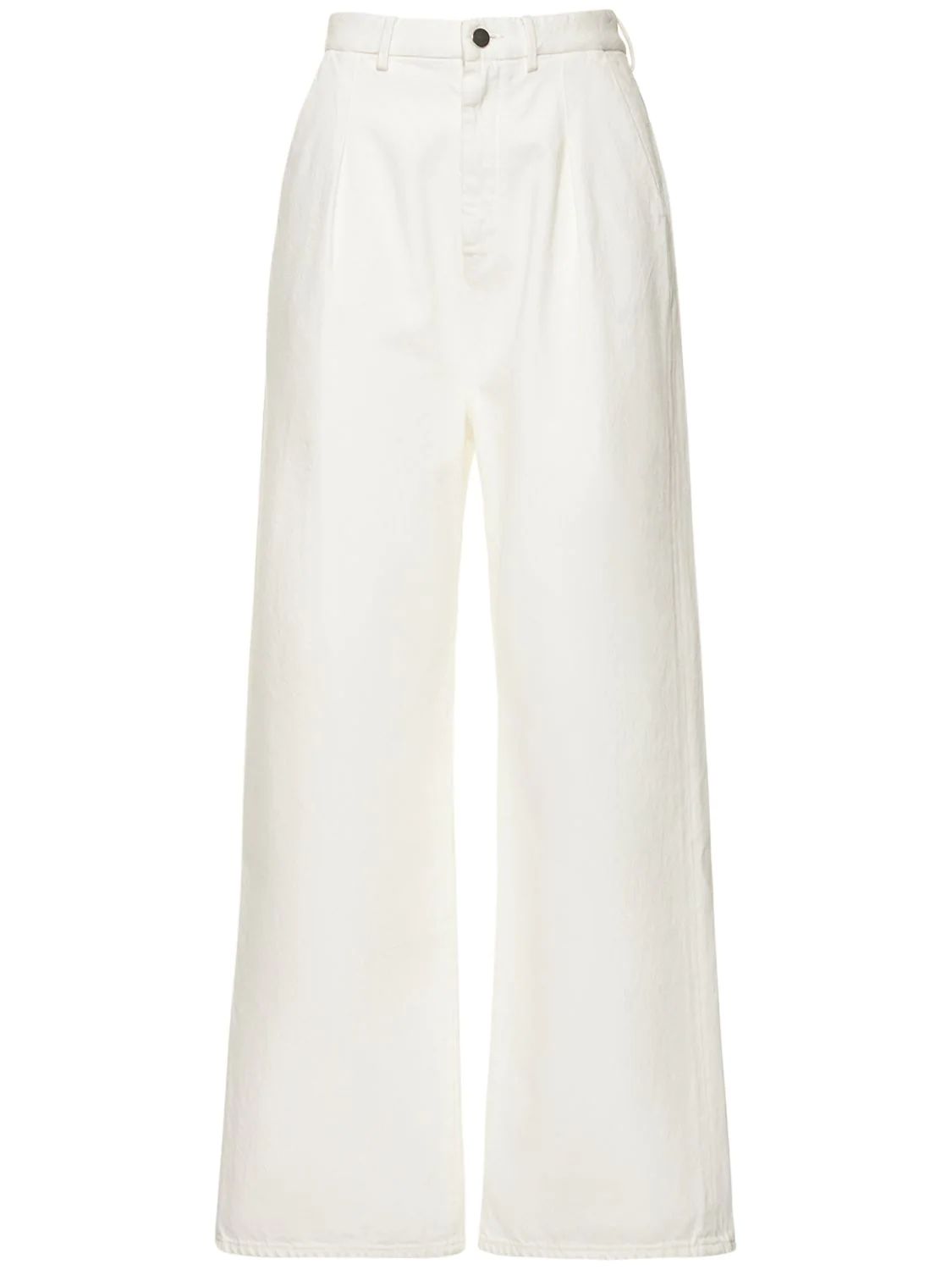 Loulou Studio - Attu organic cotton wide leg jeans - White | Luisaviaroma | Luisaviaroma