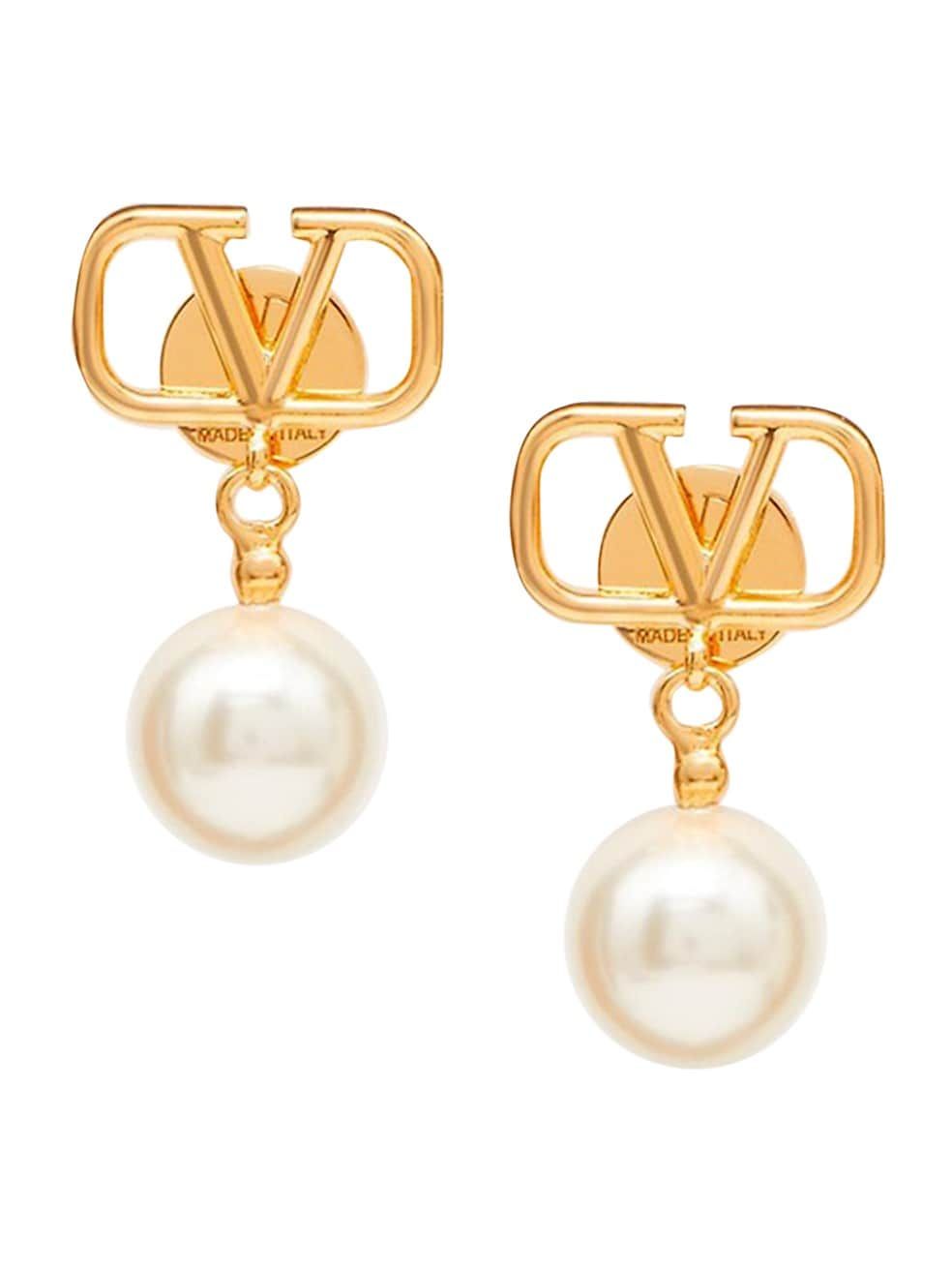 VLogo Faux Pearl Drop Earrings | Saks Fifth Avenue