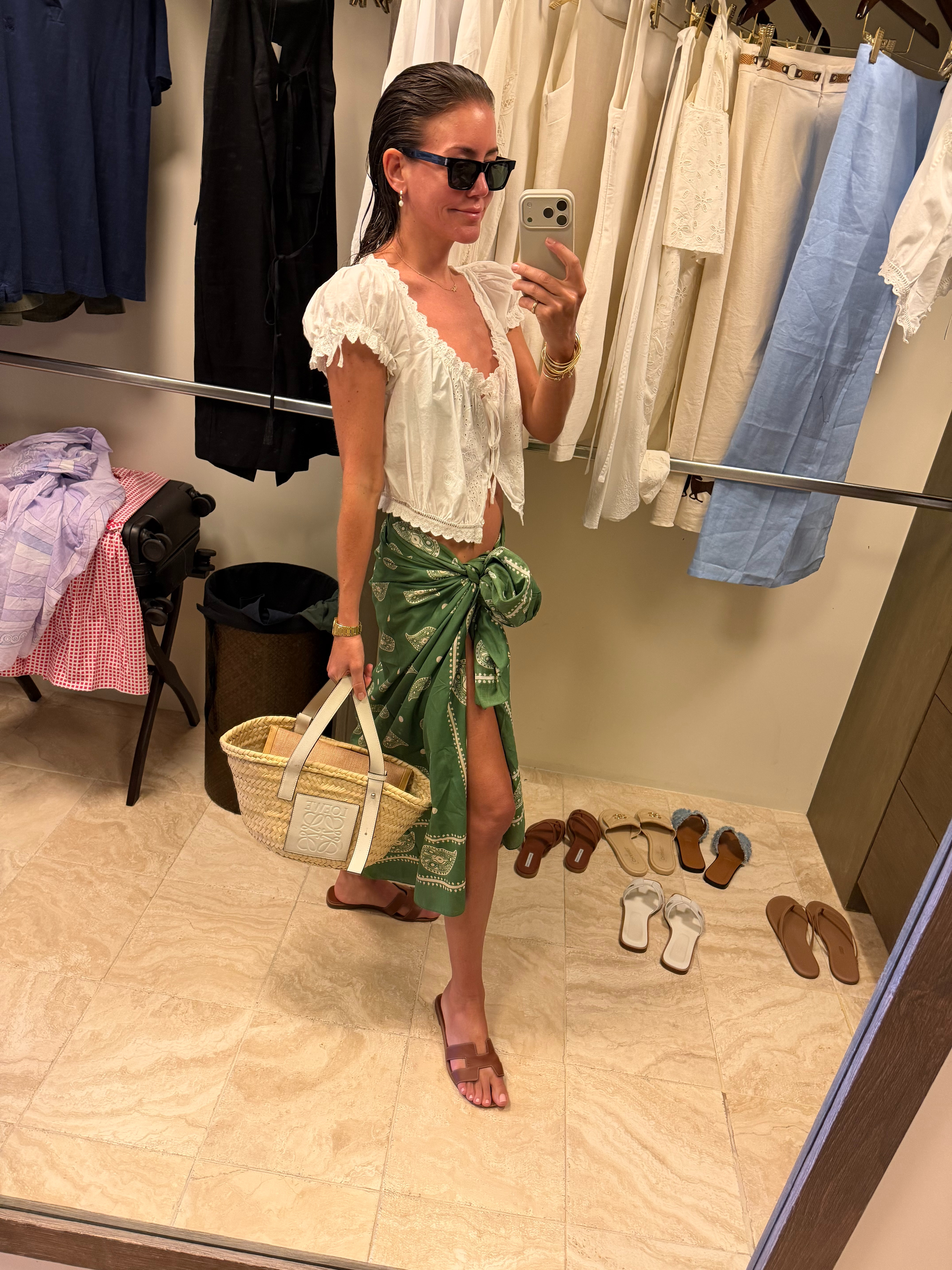 saint laurent sunnies // doen top // johanna ortiz pareo // hermes sandals // loewe bag

 

 #LTKSwim #LTKTravel