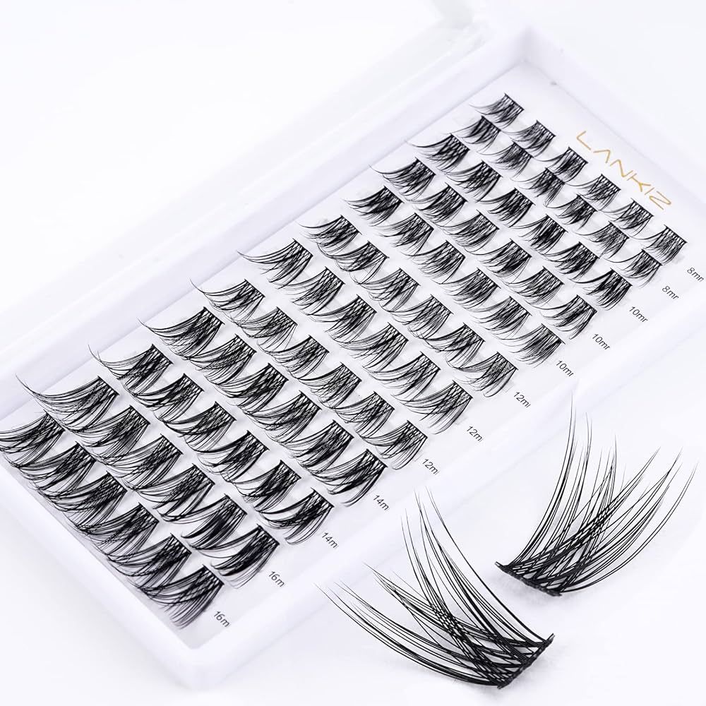 LANKIZ DIY Eyelash Extension,Cluster Lashes Individual Lash Extensions,72 Clusters, Soft and Ligh... | Amazon (US)