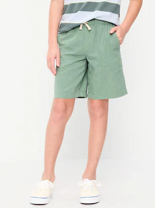 Knee Length Linen-Blend Dock Shorts for Boys | Old Navy (US)