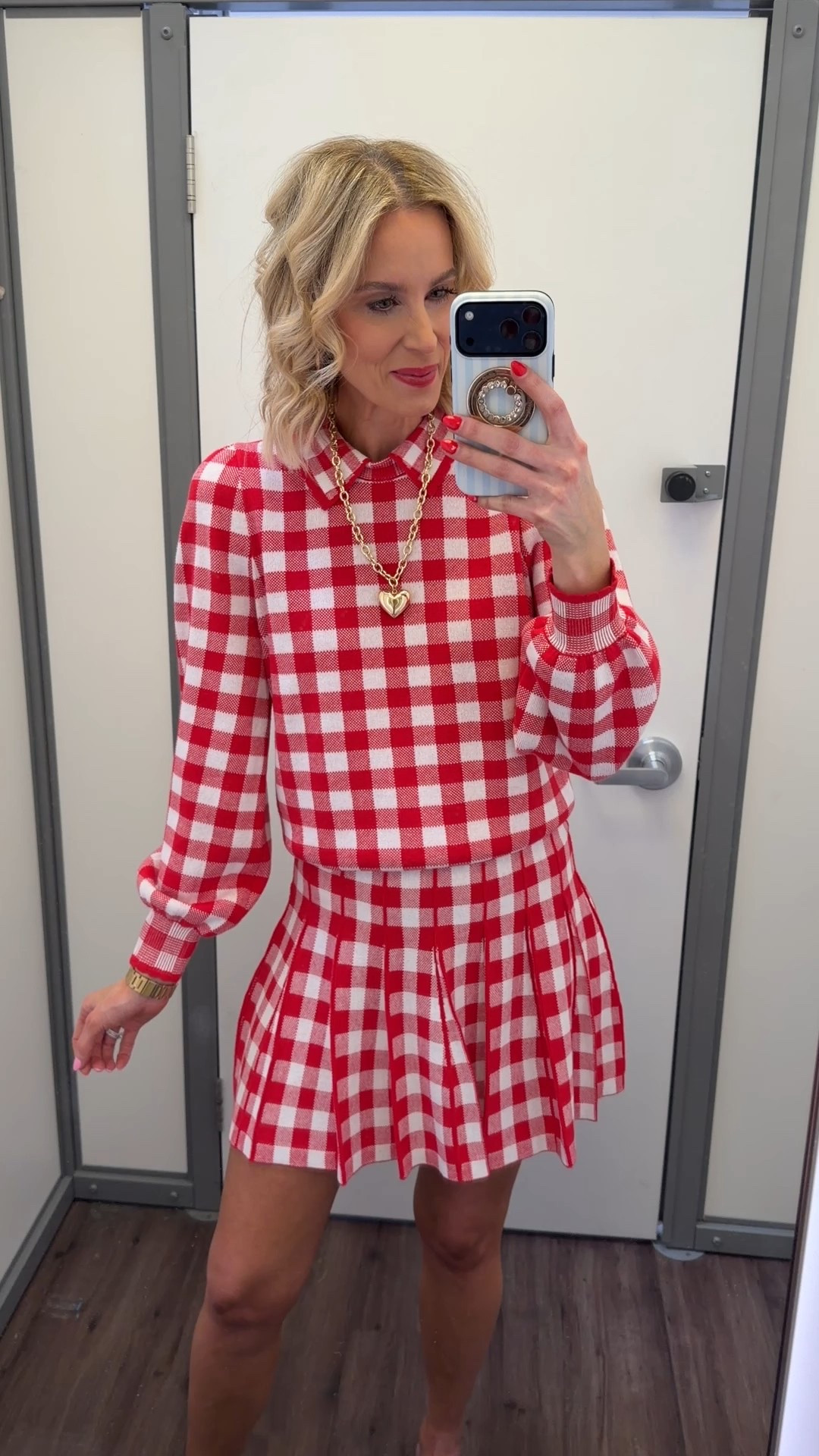 @walmart red and white matching skirt set! 