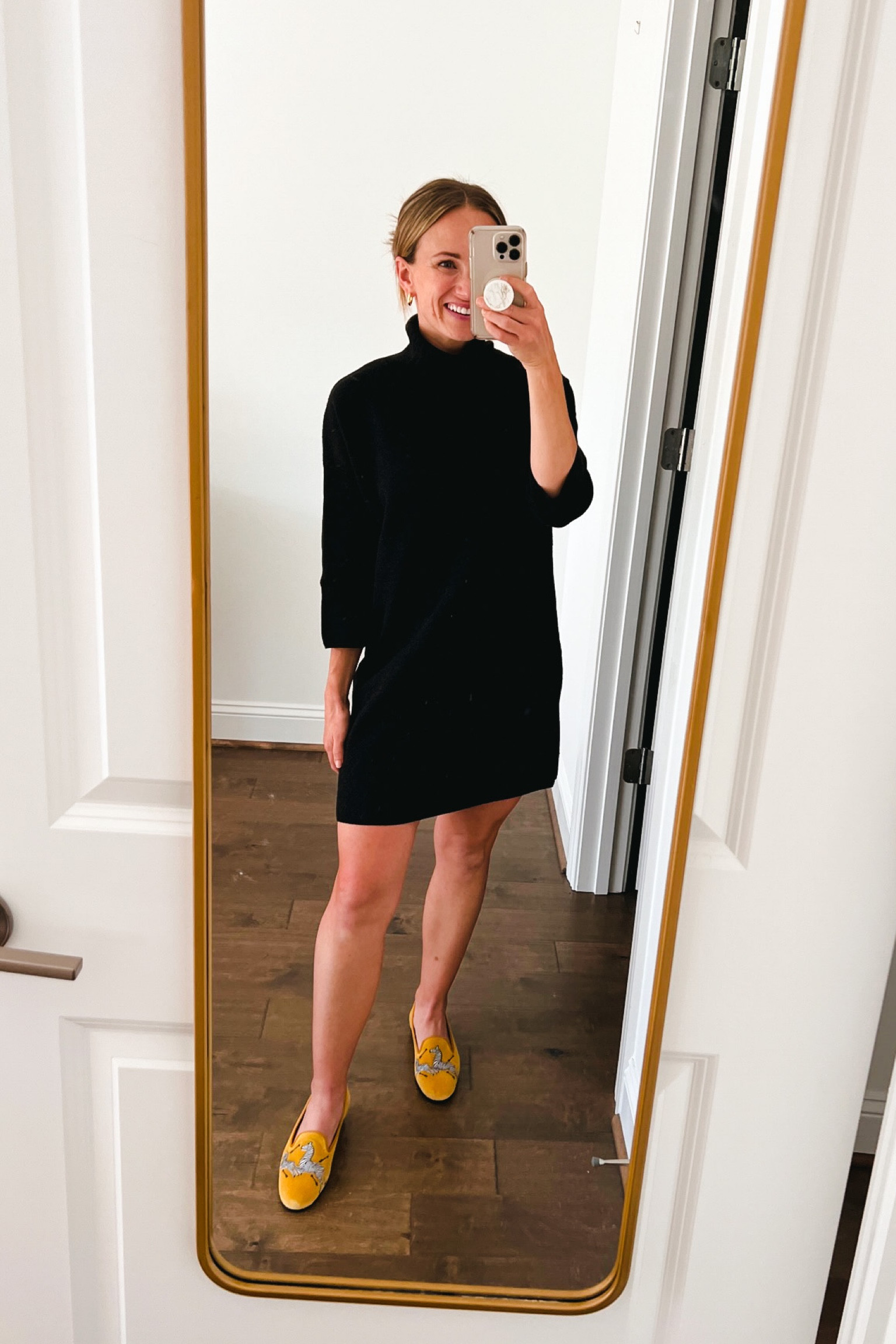 Black turtleneck dress, black sweater dress, mock neck dress, black funnel neck dress, black high neck dress. This dress from Tuckernuck is under $150 and the perfect fall and winter staple! Pair with loafers like I’ve done below, or high boots for an elevated look. Throw on a pair of sneakers for a casual look!

#LTKSeasonal#LTKstyletip#LTKshoecrush