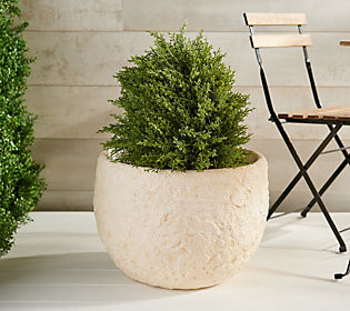 Garden Reflections 14"" x 20"" Fiber Clay Large Planter | QVC