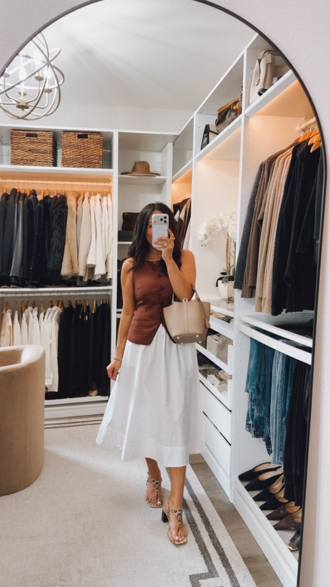 Vest and skirt on sale! ⭐️ skirt wearing an xs (I’m normally a 26 in denim)
Vest wearing a 4 , I could have sized up to a 6 for a better fit at the bust 

#LTKOver40 #LTKootd