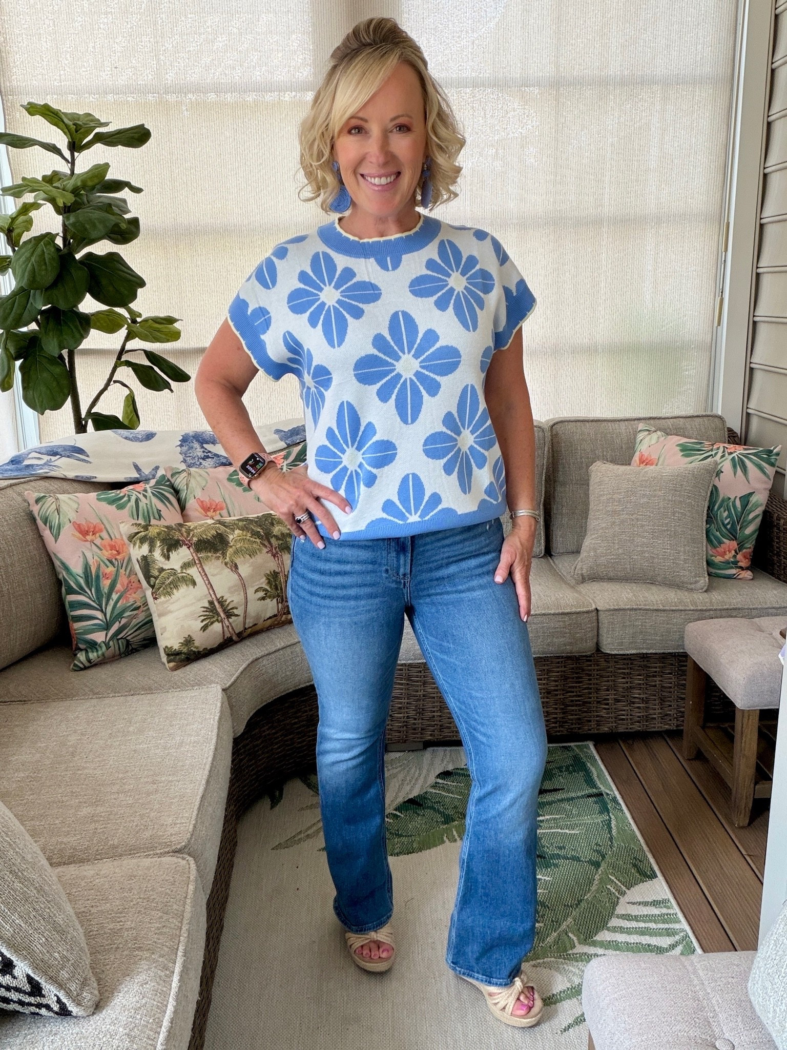 My favorite Amazon sweater comes in this stunning sky blue shade and it’s on sale so of course I had to get it!! I paired it with these Paige Jeans, my favorite neutral wedges that go with everything and these fun statement earrings - both of which are from Amazon and so reasonably priced! Shop my look!

#LTKootd #LTKSeasonal #LTKPetite