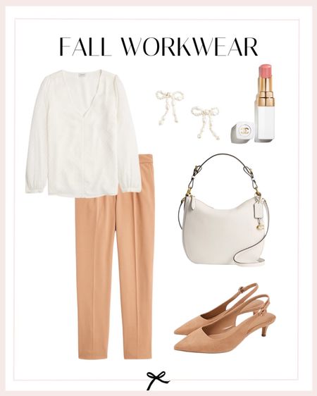 Fall workwear outfit idea. I love these kitten heels and pearl bow earrings. 

#LTKstyletip #LTKU #LTKxPrime