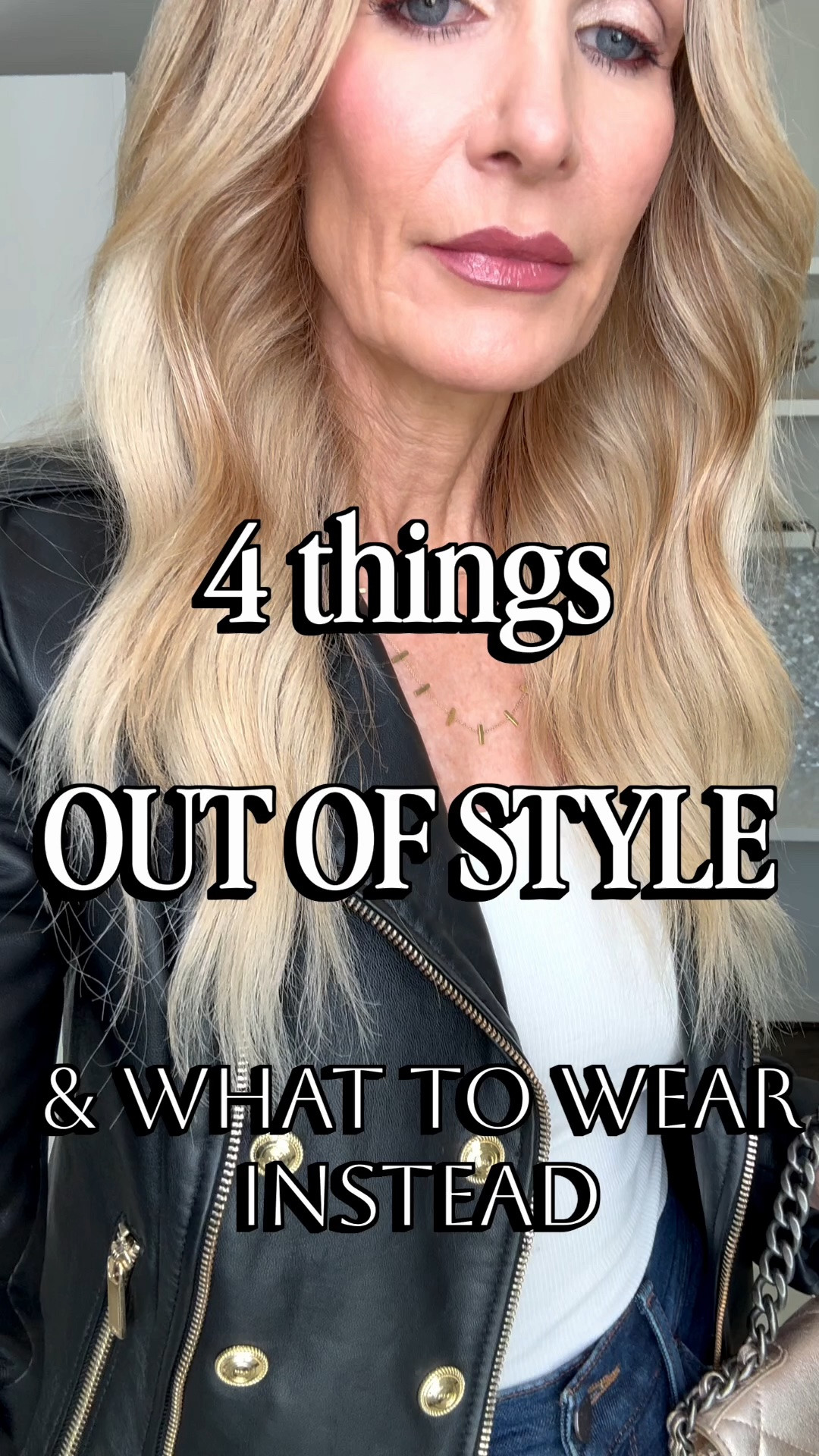 4 things out of style this fall — and what to wear instead 👇

1. Structured, fitted moto jacket → swap for a leather bomber. Mine’s from Quince and it’s easily one of my favorite jacket investments this fall — goes with everything.

2. Cuffed skinny jeans → swap for a high-waisted, straight-leg silhouette. These Pistola jeans are so flattering, sleek, and timeless — no trend expiration date on this cut.

3. Platform heels → swap for a pointy-toe mule or heel. This is the shoe shape all the stylish girls are wearing right now.

4. Micro mini bag → swap for a classic, timeless handbag. This burgundy suede one has the east-west shape that feels so much more modern.

#LTKgrwm #LTKootd #LTKOver40