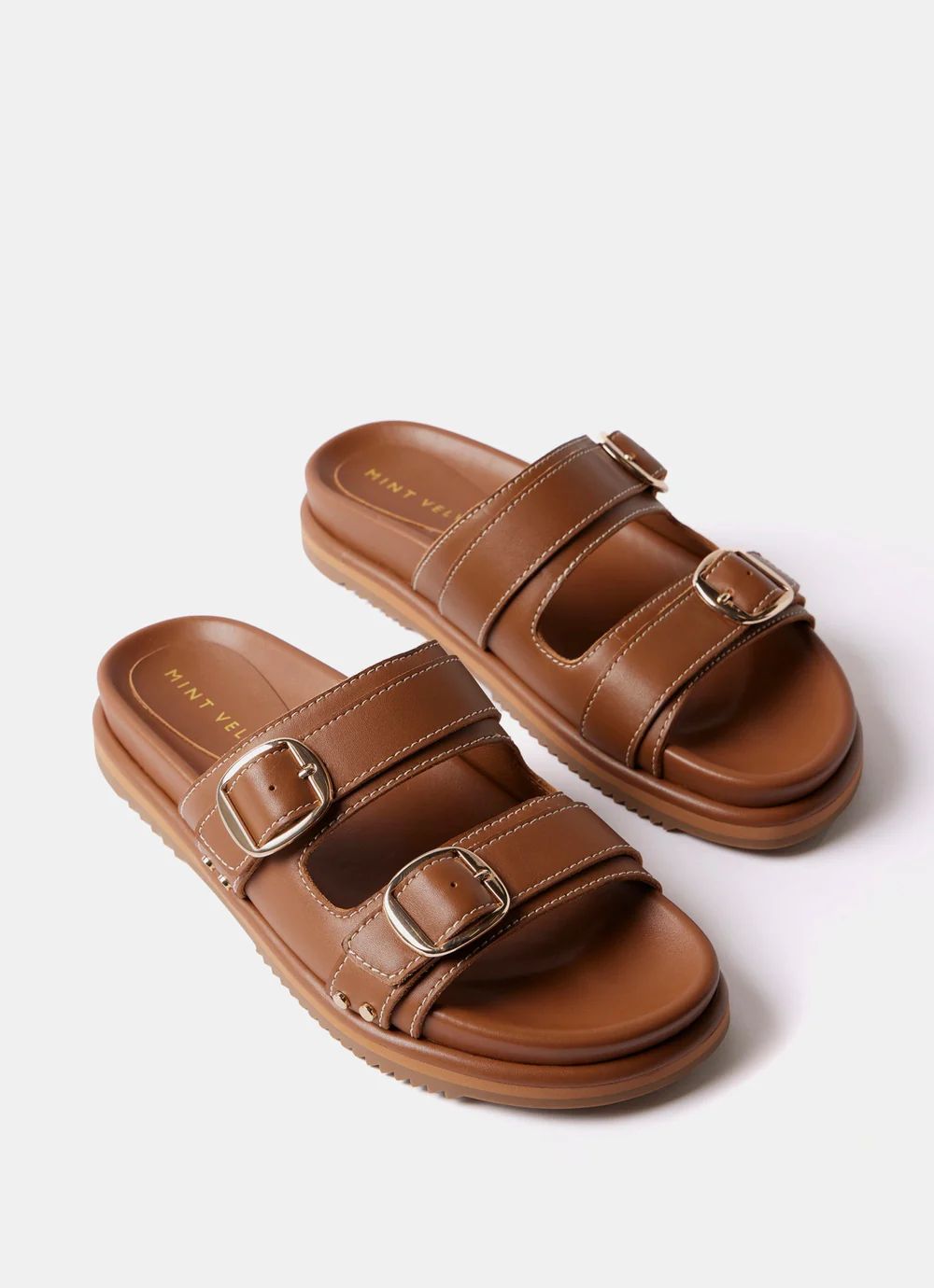 Tan Leather Sandals | Mint Velvet