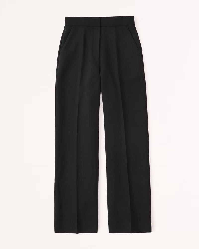 Tailored Wide Leg Pant | Black Work Pants | Spring Pants Outfits | Spring Fashion 2023 | Abercrombie & Fitch (US)