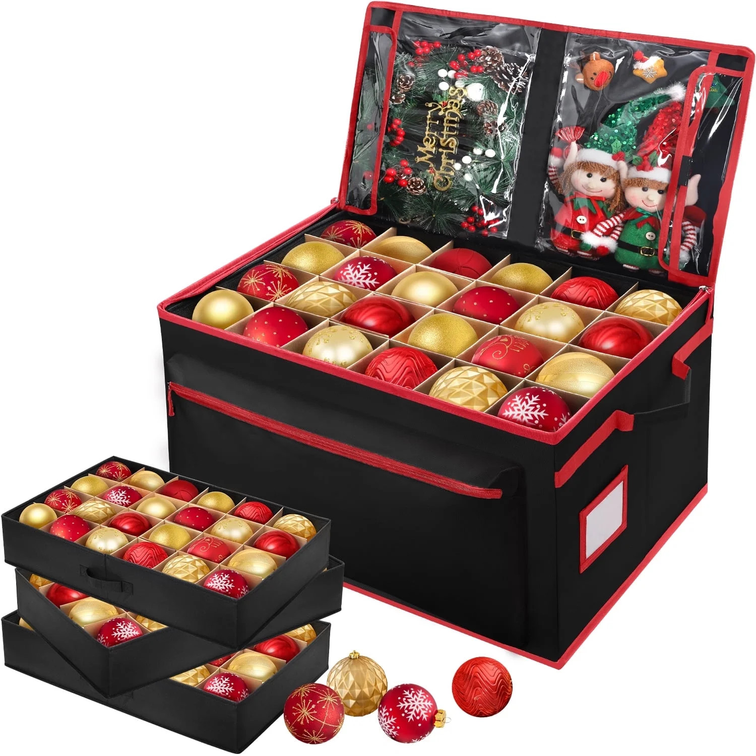 Ayieyill Premium Christmas Ornament Storage Container - Holds Up to 72-4” Ornaments Durable 600... | Walmart (US)