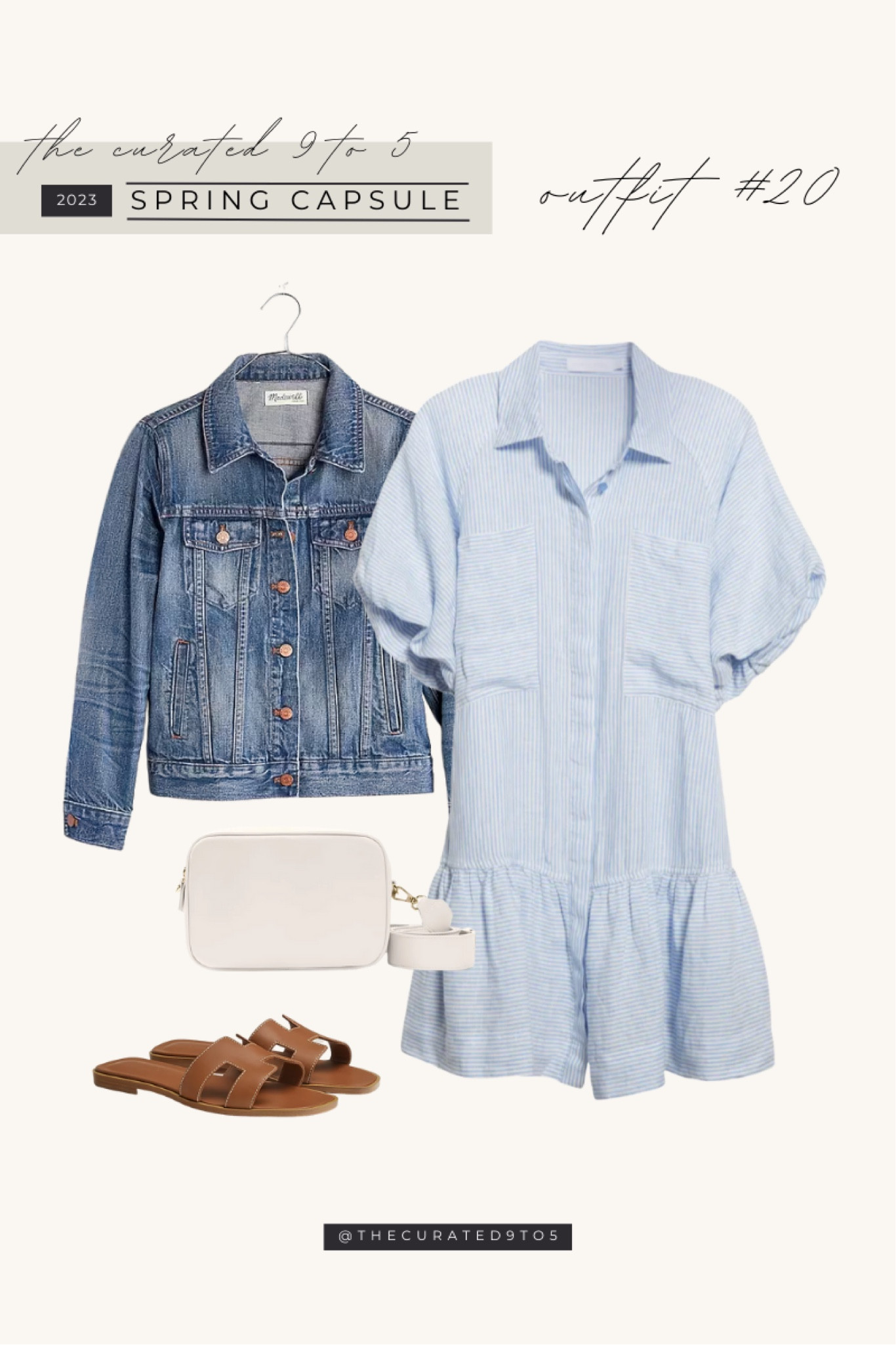2023 spring capsule outfit
Shirt dress, linen dress
Denim jacket, jean jacket, spring jacket
Leather crossbody bag
Leather sandals, leather ballet slippers, flats

#LTKstyletip #LTKSeasonal #LTKSale