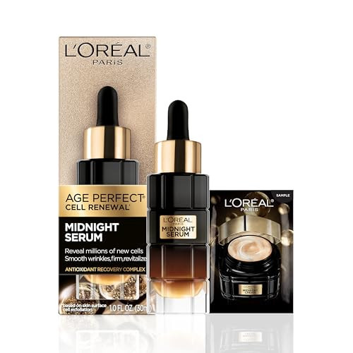 L'Oreal Paris Age Perfect Anti-Aging Midnight Face Serum, Reduce Wrinkles 1oz + Eye Cream Sample | Amazon (US)