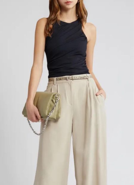 Black top
Top
Pleated pants 
Work outfit 
Spring
Resort wear
Vacation outfit
Date night outfit
Spring outfit
#Itkseasonal
#Itkover40
#Itku

#LTKfindsunder100 #LTKfindsunder50 #LTKworkwear