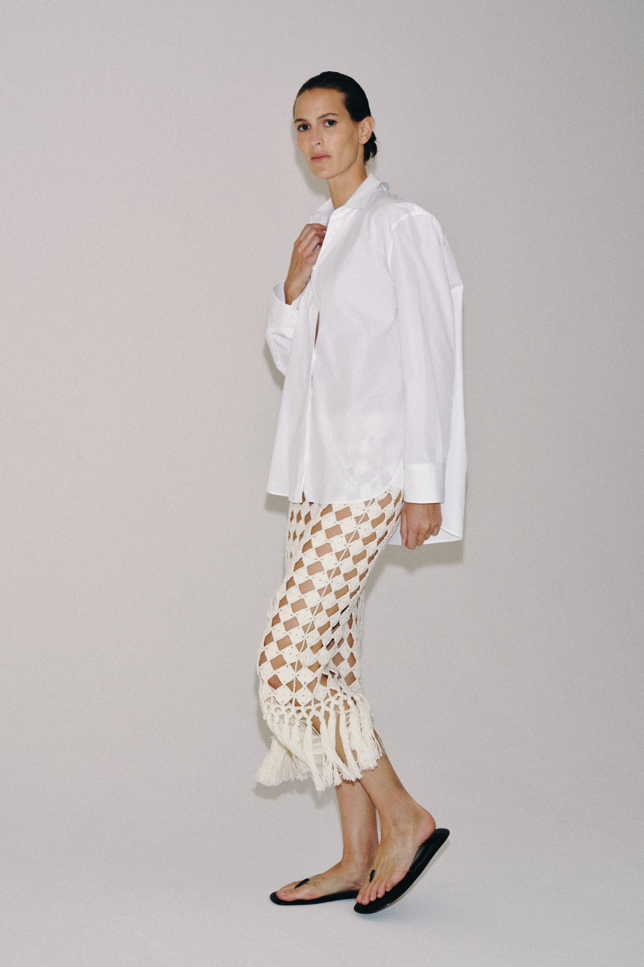 CROCHET FRINGED KNIT SKIRT | Zara US