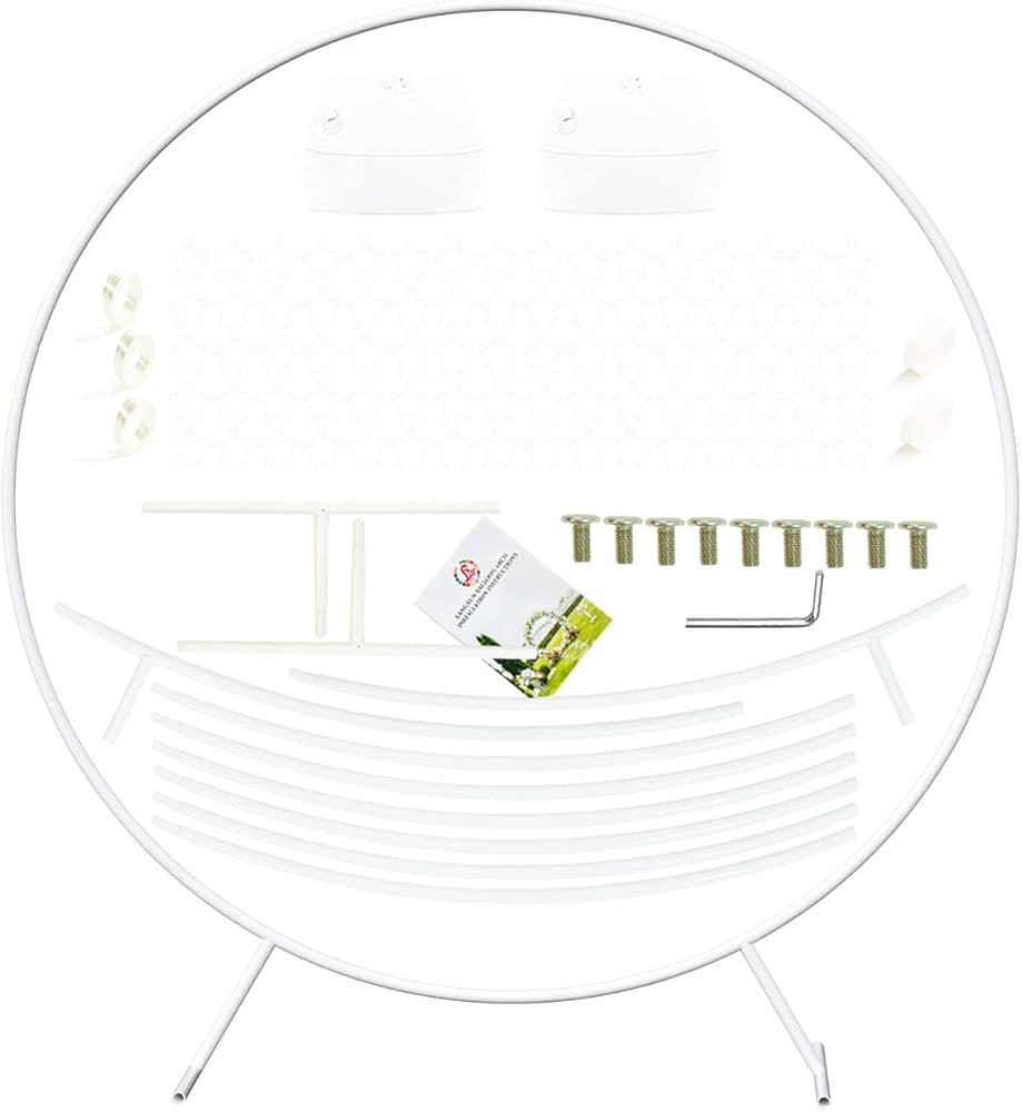 PILIN 5ft(1.5M) White Round Balloon Arch for Wedding Decorations, Birthday Party Decoration for G... | Amazon (US)