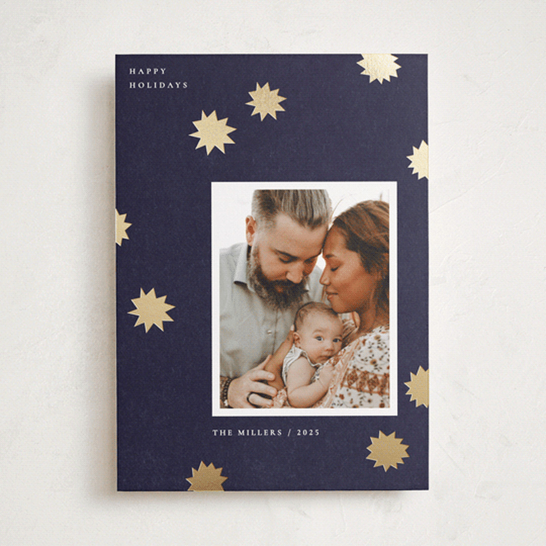 "night sky" - Customizable Foil-pressed Holiday Cards in Blue by Sumak Studio. | Minted