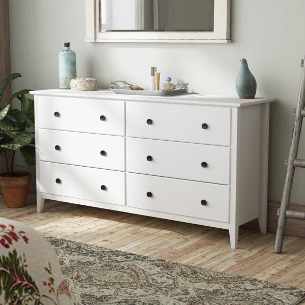 Greenport 6 Drawer 63.75" Solid Wood Double Dresser | Wayfair North America