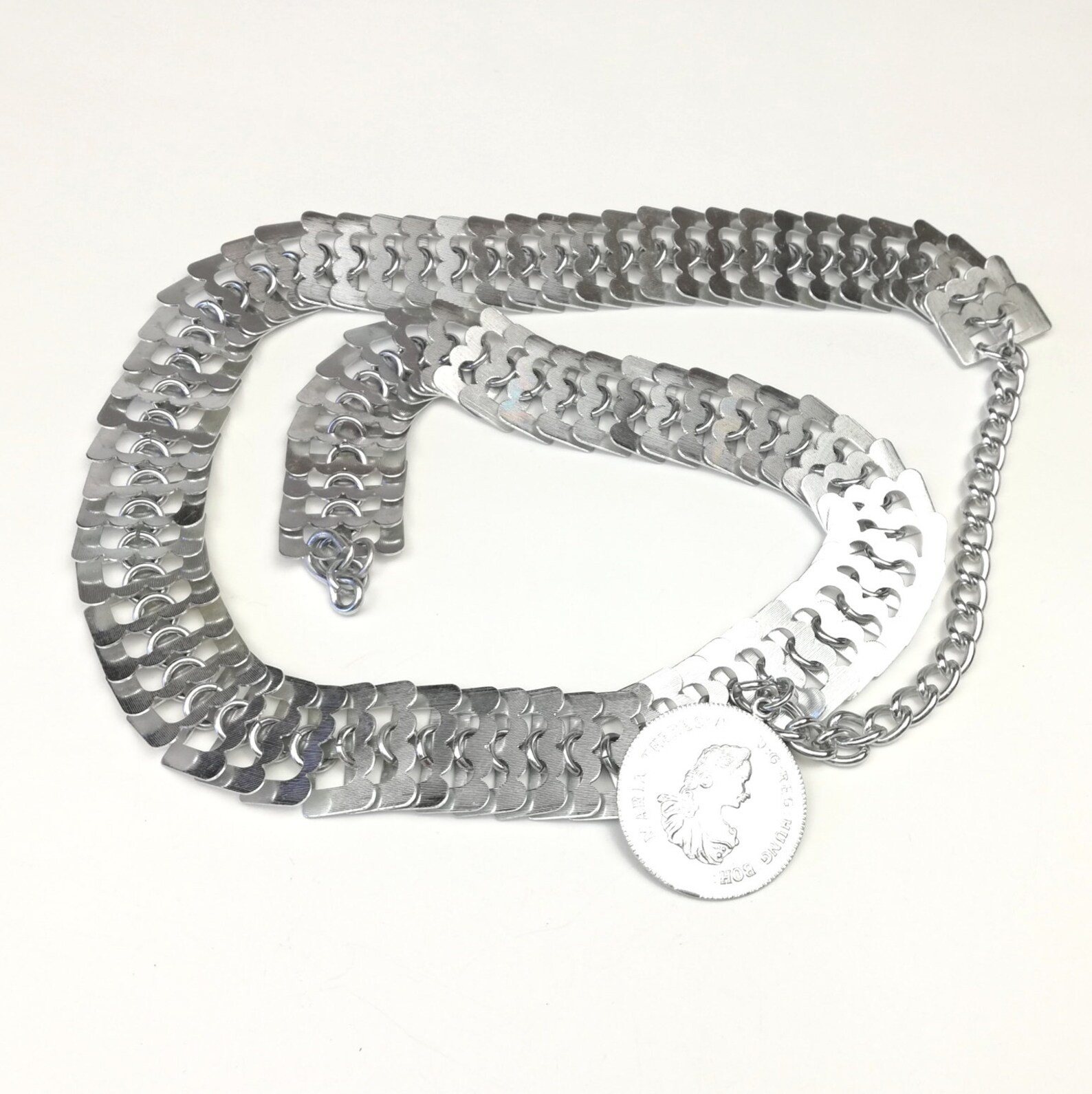 1960s Silver Tone Metal Link Belt Eloxal Hippy Belt Sustainable Gifts for Mod Girl Space Age Fash... | Etsy (US)