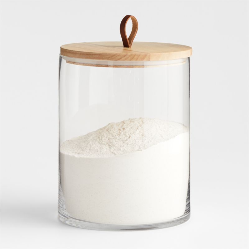Tomos Extra-Large Glass Canister with Wood Lid + Reviews | Crate & Barrel | Crate & Barrel