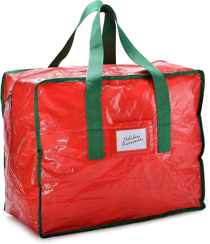 Holiday Accessories Storage Bag - Heavy Duty Tarp Material, Zipper Closure, Durable Carry Handles... | Amazon (US)