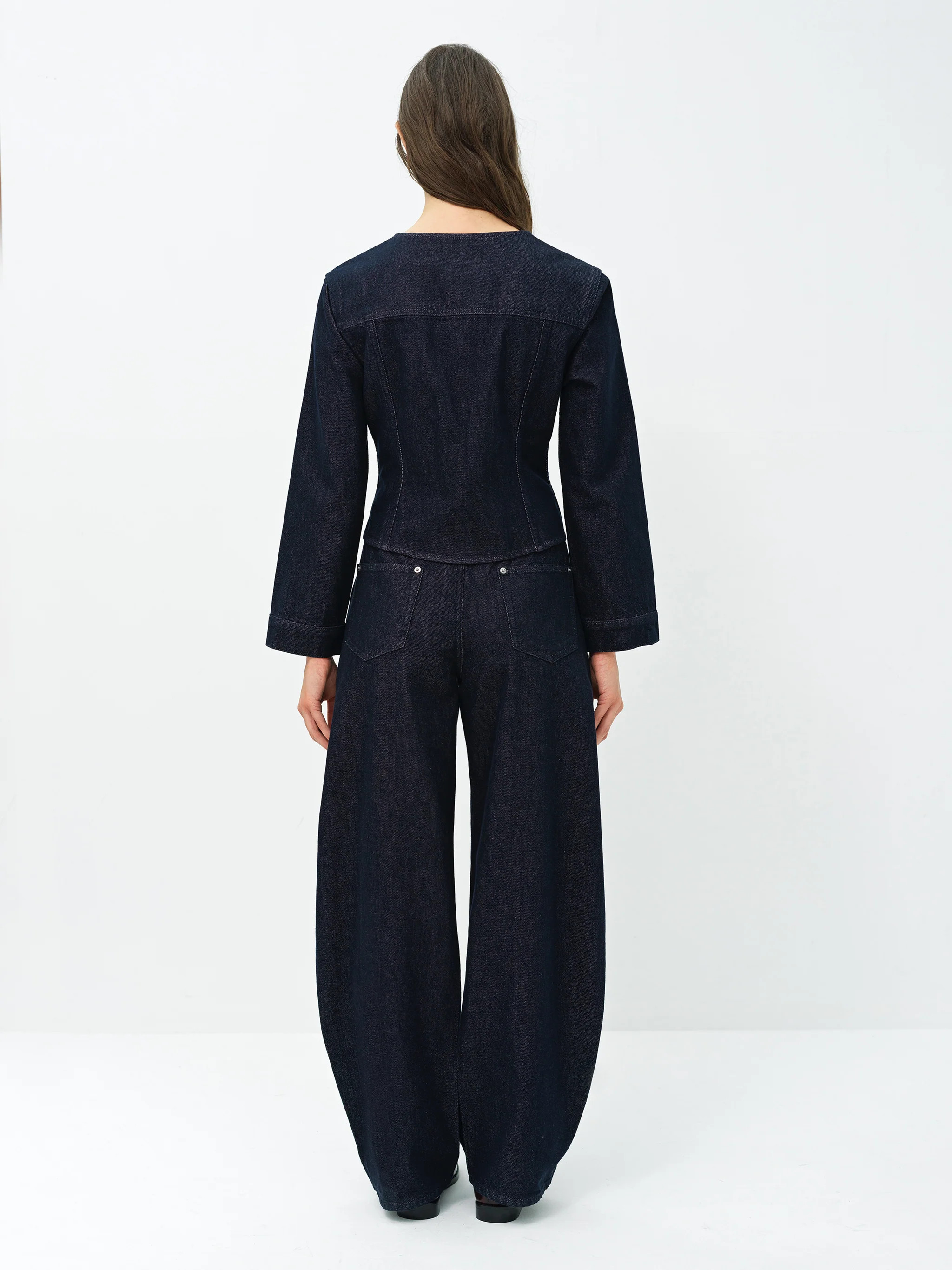 Misa Relaxed Dark Wash Blue Curved Leg Jeans | French Connection (UK)