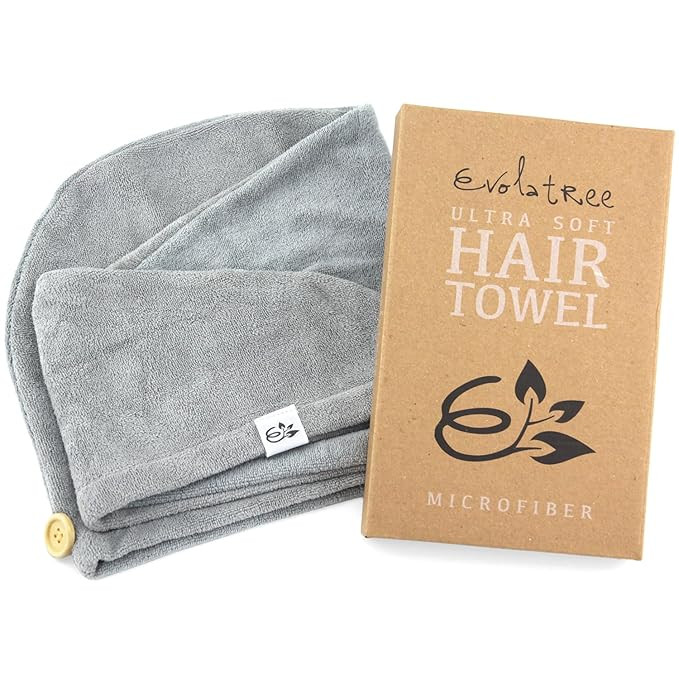 Evolatree Microfiber Hair Towel - Wet Hair Wrap Turbans - Rapid Dry Anti Frizz Curly Hair Product... | Amazon (US)