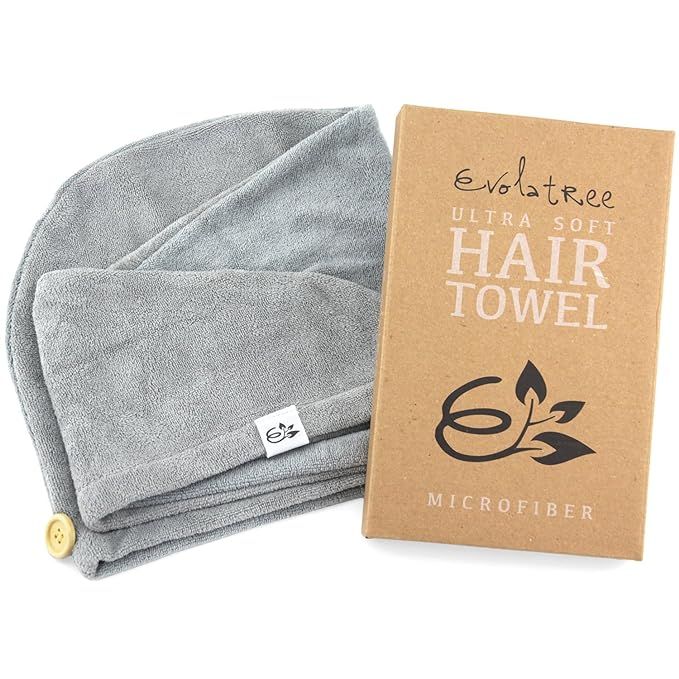 Evolatree Microfiber Hair Towel - Wet Hair Wrap Turbans - Rapid Dry Anti Frizz Curly Hair Product... | Amazon (US)