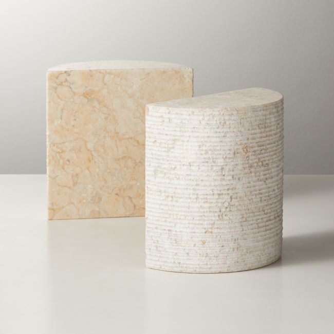 Column Marble Bookends Set of 2 | CB2