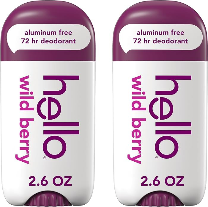 hello Wild Berry Aluminum Free Deodorant for Women and Men, 72-Hour Deodorant, Only 9 Ingredients... | Amazon (US)
