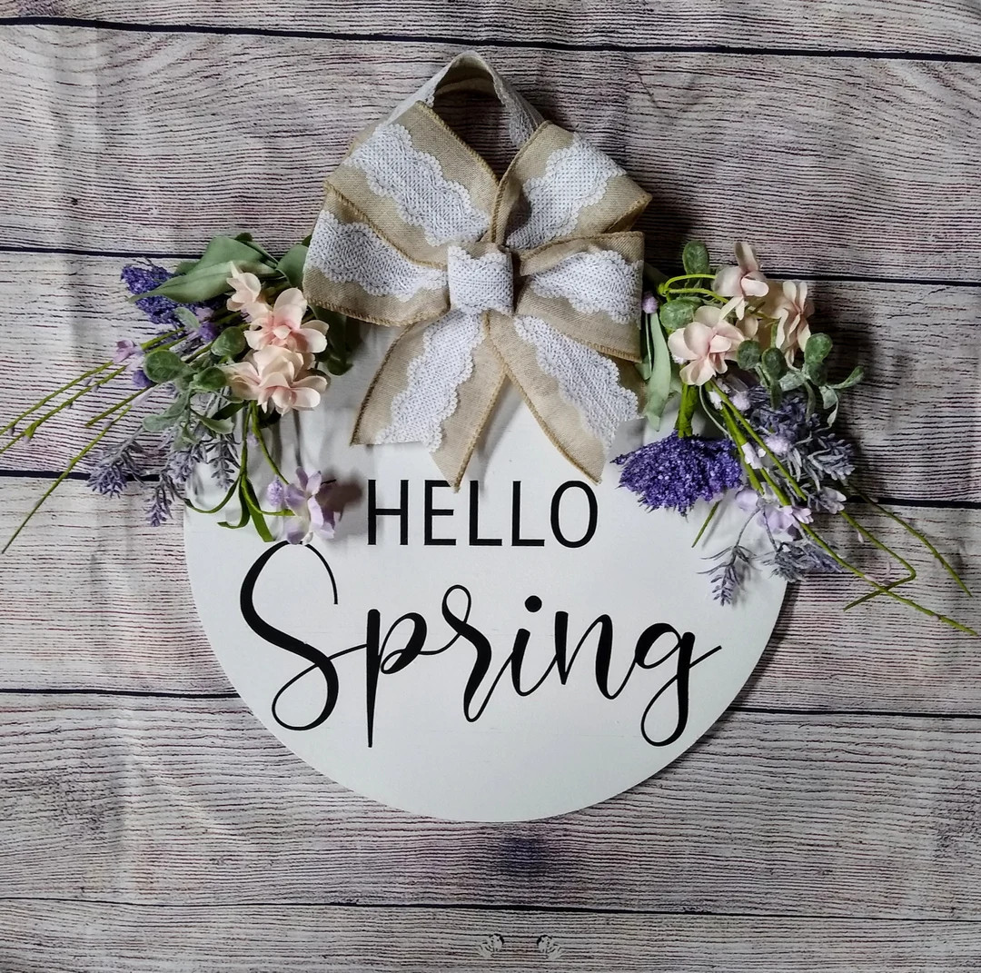 Spring Door Hanger  Hello Door Hanger  Door Decor  Spring - Etsy | Etsy (US)