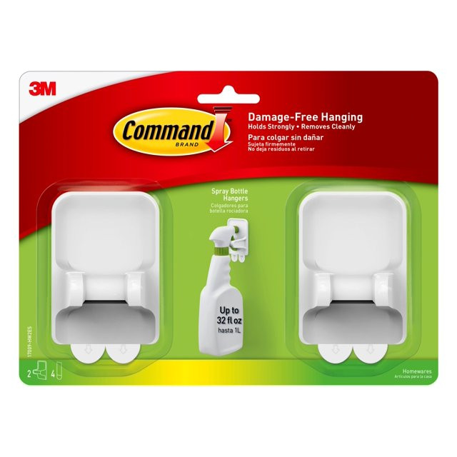 Command Spray Bottle Hangers, 2 White Hangers, 4 Strips | Walmart (US)