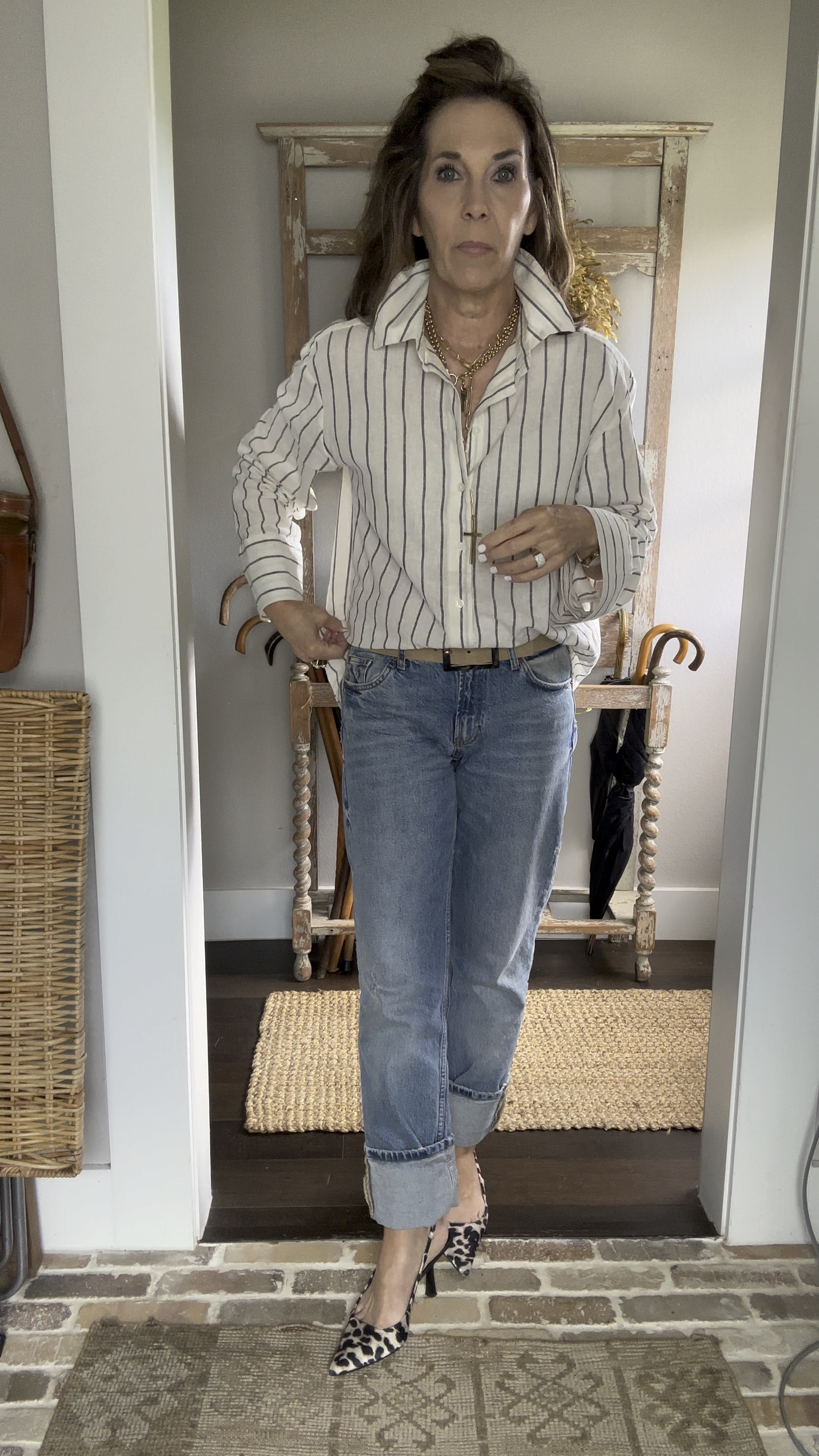 I am loving these button up shirts!

I have 4 colors/patterns in this same shirt.

The wide cuffs are SO cute and the large color looks so cute “popped”.

They are on sale right now!!

Oversized, so size down unless you want it really big. 

#LTKSaleAlert #LTKFindsUnder50 #LTKOver40