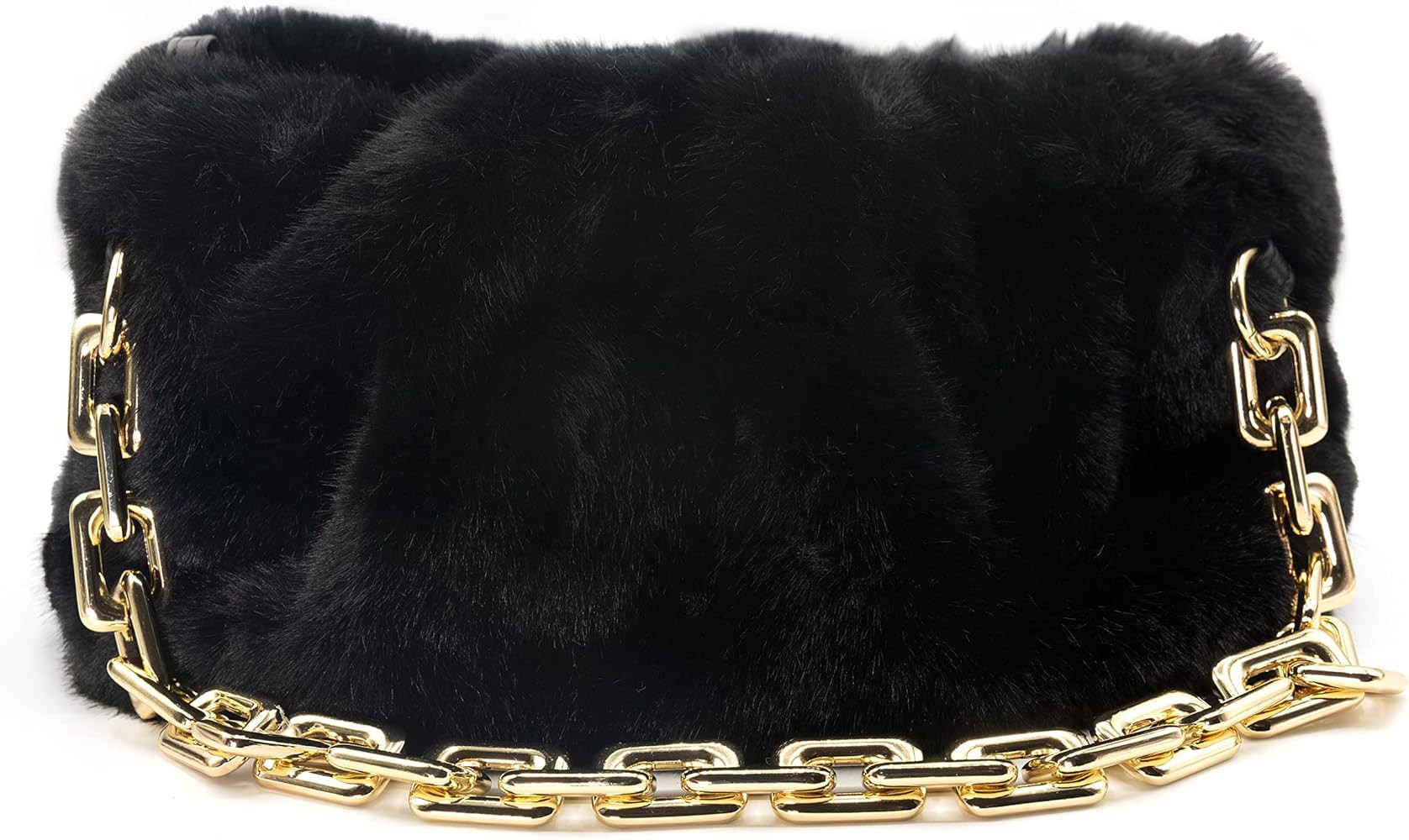 Women's Chain Pouch Bag | Cloud-Shaped Dumpling Clutch Purse | Ruched Chain Link Shoulder Handbag | Amazon (US)