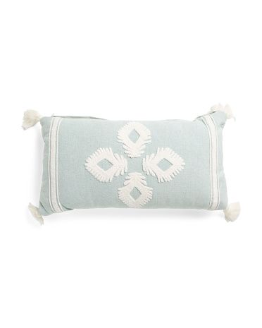 14x26 Palisades Embroidered Tassel Pillow | Marshalls