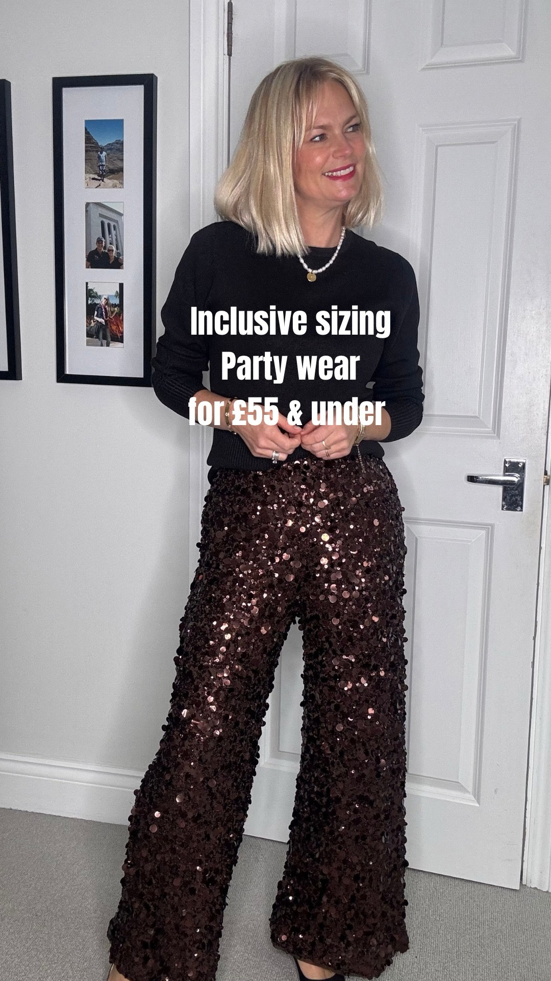 Party war for £55 and under 

Inclusive sizing 6-24 on tops and bottoms 
3 lengths available on skirts and trousers 
Knits are XS-XL 

Wearing 6 short (would say sequin trousers come up short and elastic is tight so size up) 
Wearing regular in the skirts despite being 5ft 2 

Contains previous paid partnership products Ad

Faux fur/bags Amelia Rose Accessories
Jeweller Clea Silk 
Belt Pink Rose 

Party 
Christmas outfits 
Christmas Day outfits 
Party outfits 
Sequins
Velvet

#LTKpartywear #LTKuk #LTKfestive