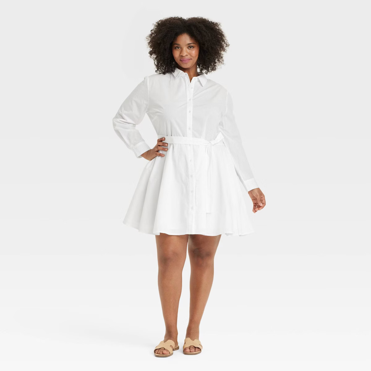 Women's Long Sleeve Mini Shirtdress - A New Day™ | Target