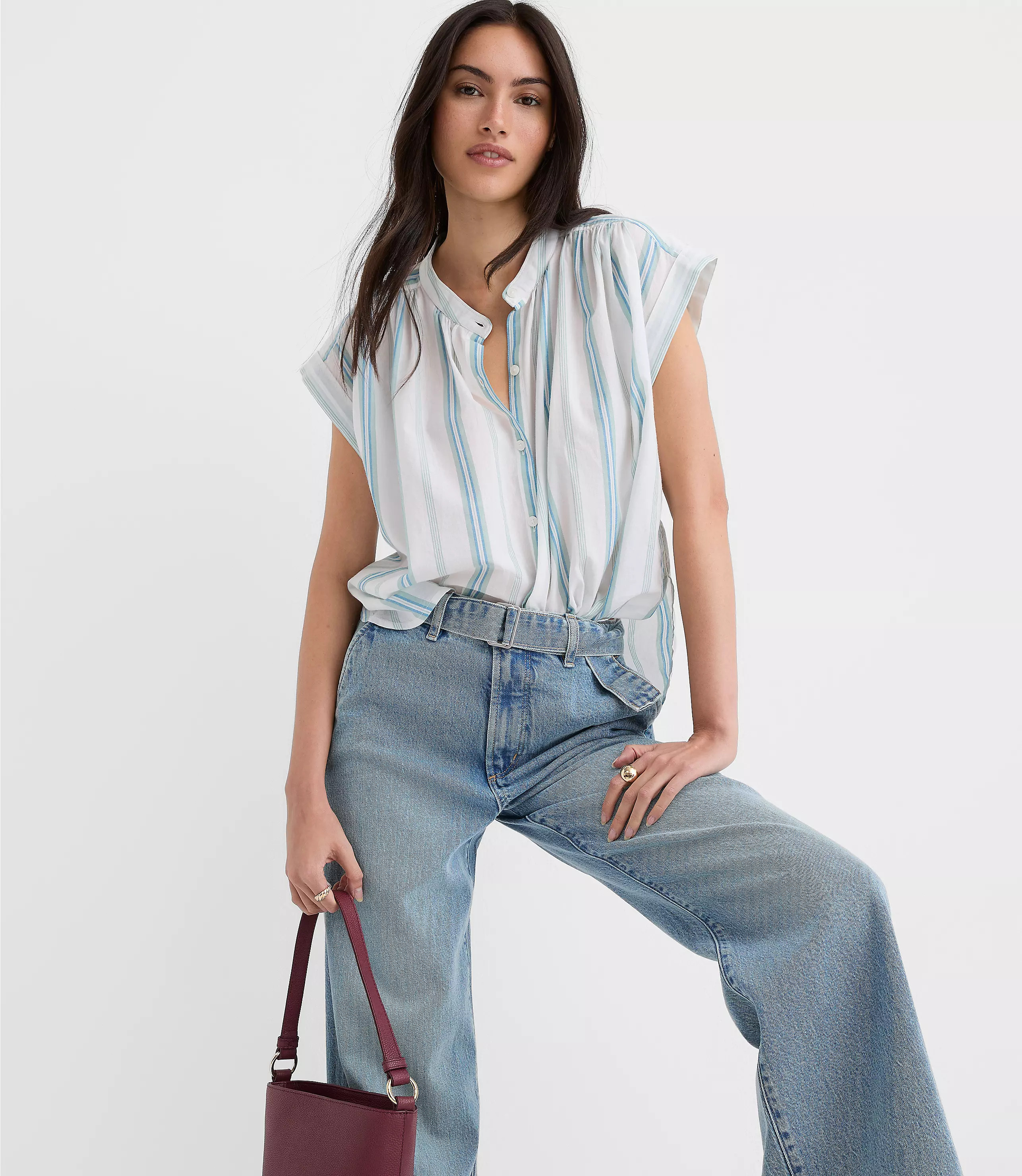 Striped Everyday Dolman Shirt | LOFT