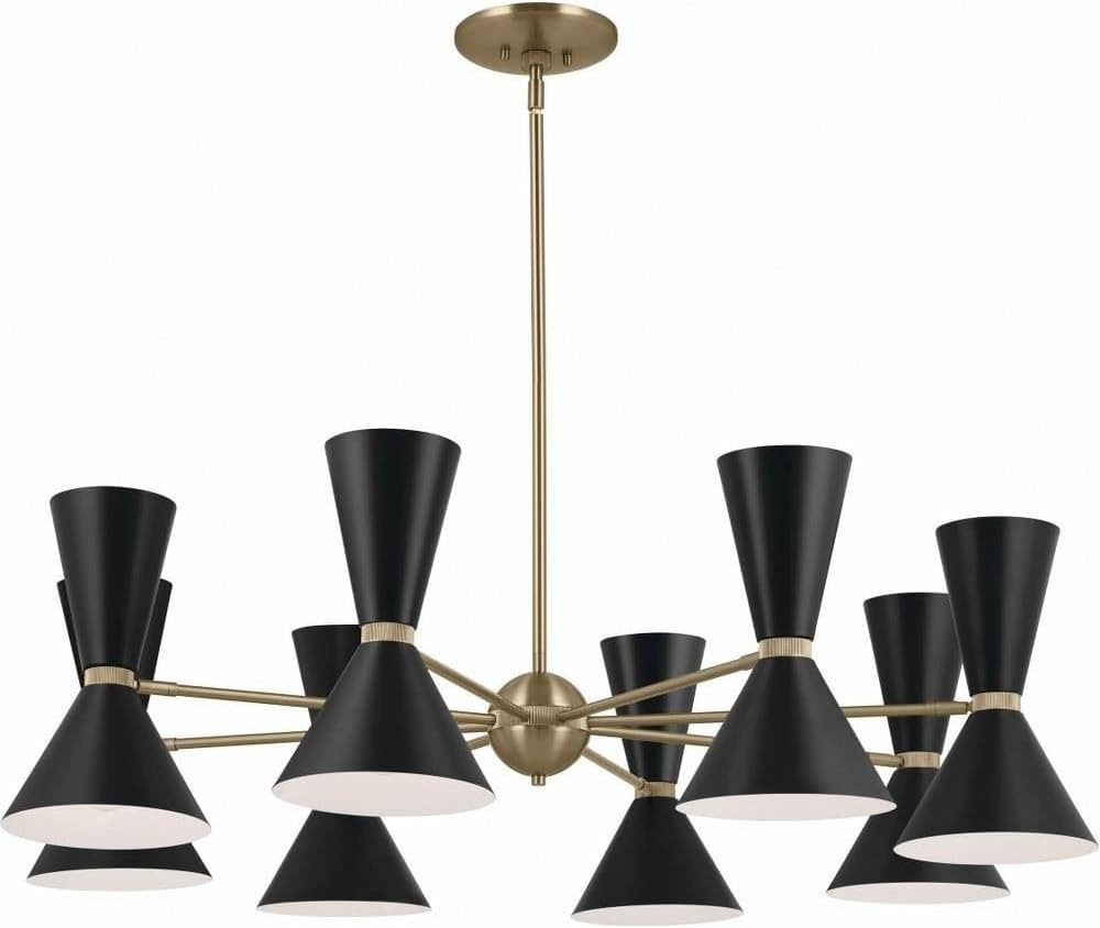KICHLER Phix 16-Light Chandelier, Modern Light in Champagne Bronze with Black, for Living Room, f... | Amazon (US)