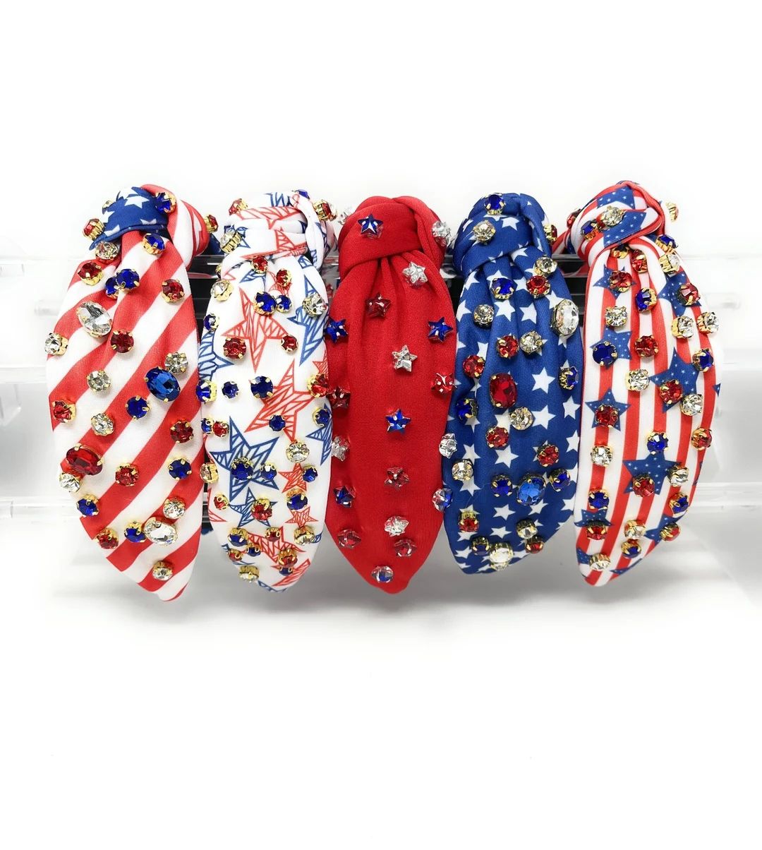USA Jeweled Knot Headband Patriotic Knotted Headband Fourth - Etsy | Etsy (US)