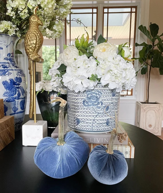 Wedgewood Blue Velvet Pumpkin - Etsy | Etsy (US)