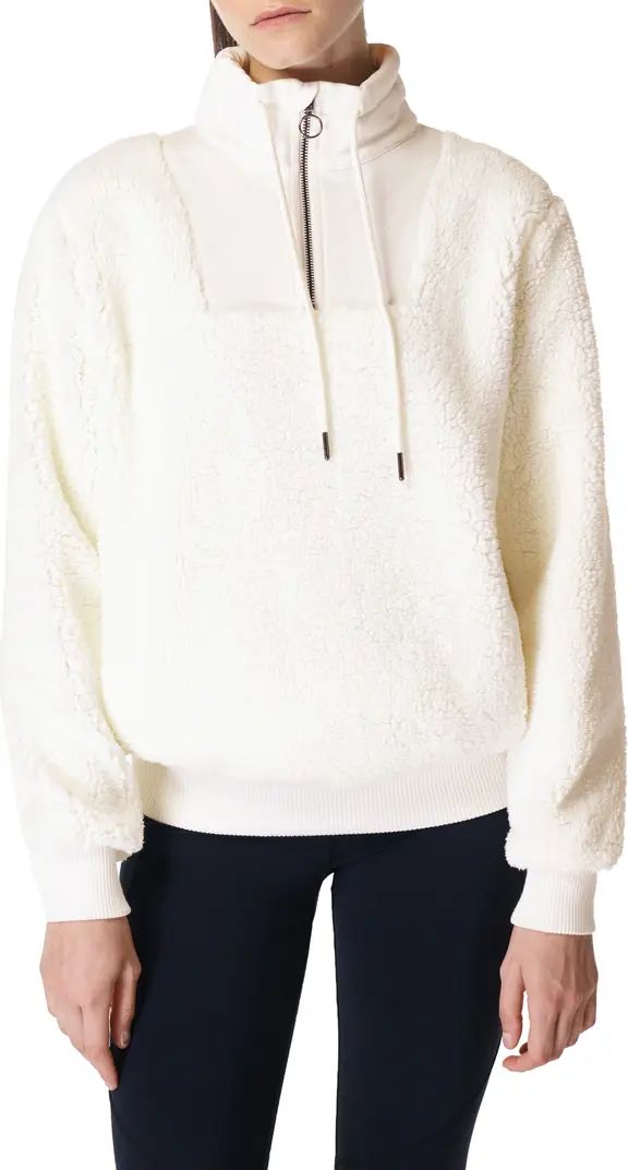 Sweaty Betty Faux Shearling Quarter Zip Pullover | Nordstrom | Nordstrom