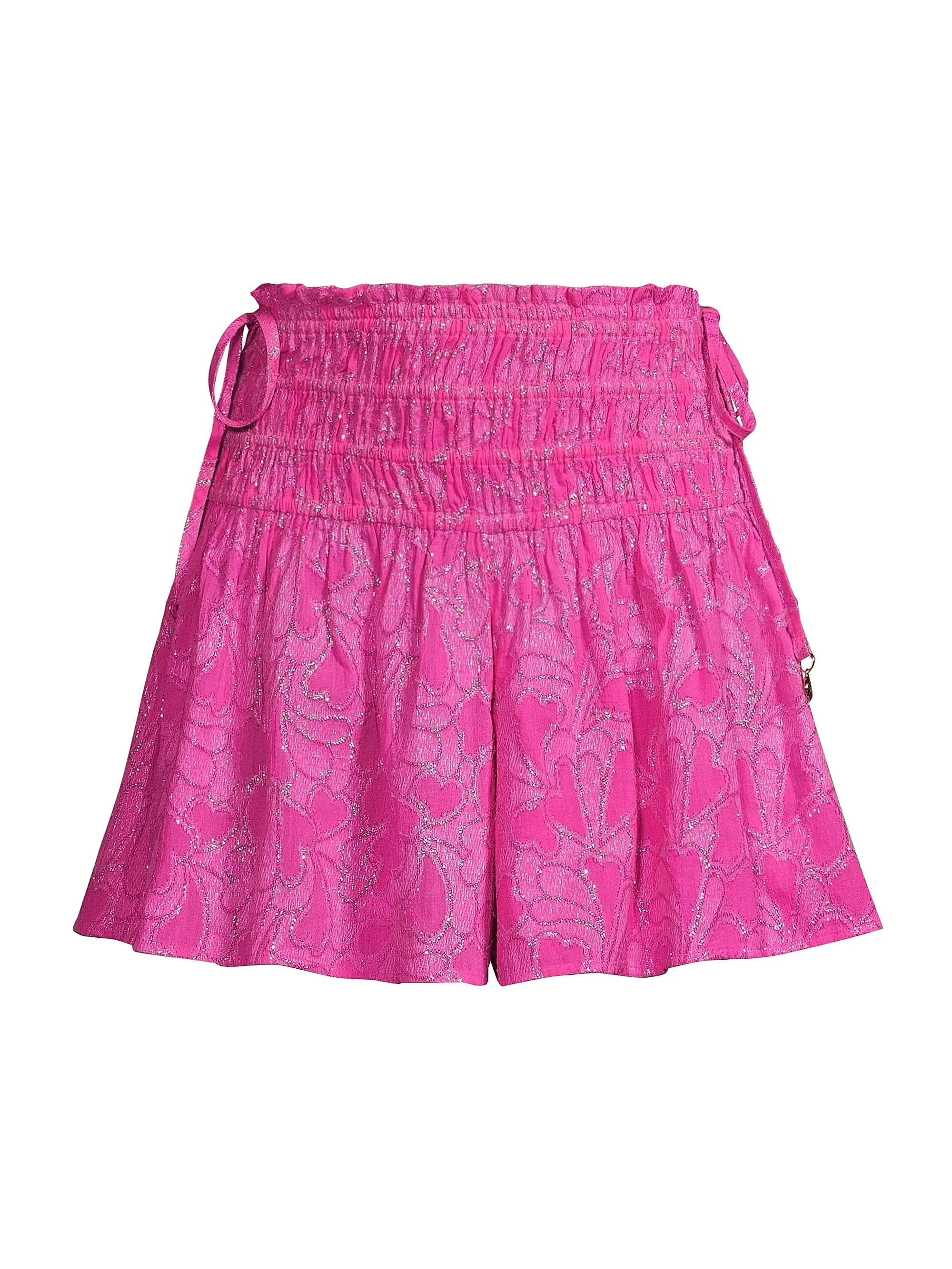 Shop Milly Wendy Heart Cotton-Blend Jacquard Smocked Shorts | Saks Fifth Avenue | Saks Fifth Avenue