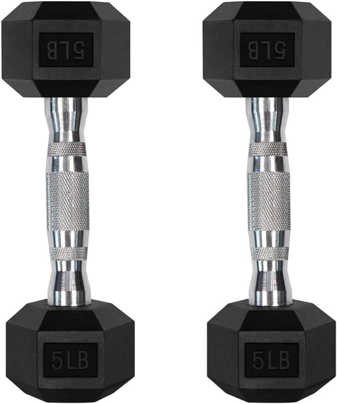 RitFit 5-300LBS Rubber Encased Hex Dumbbell Sets with Optional Rack for Home Gym, Coated Hand Wei... | Amazon (US)