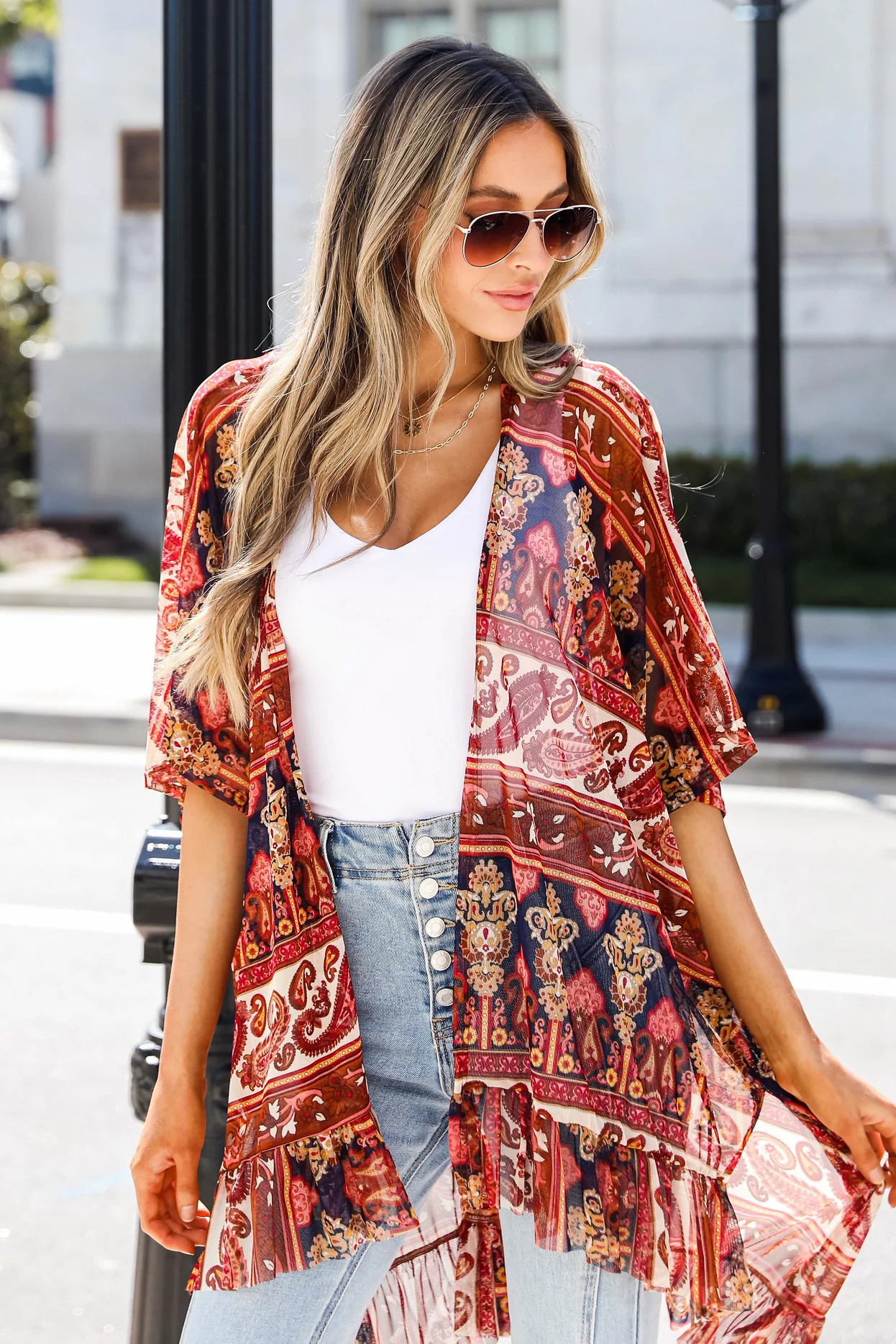 Breezy Ease Paisley Kimono | Dress Up